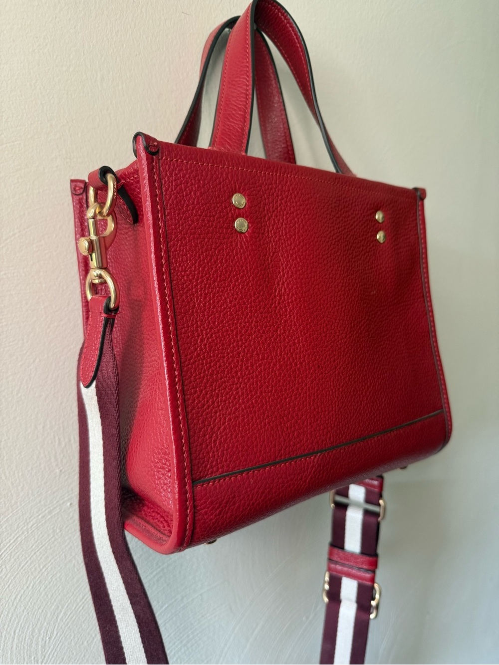 Ruby Red Coach DEMPSEY TOTE 22 w/ Coach Patch & Heart Charm ♥️ - Picture 6 of 8